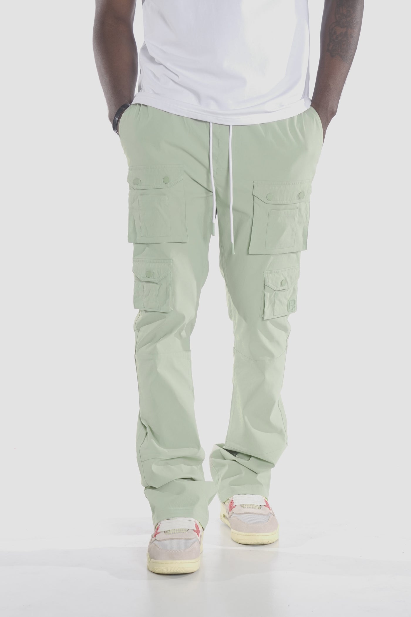 M1633 Colton 34” Stack Nylon/Spandex  Sweat Pants - Olive