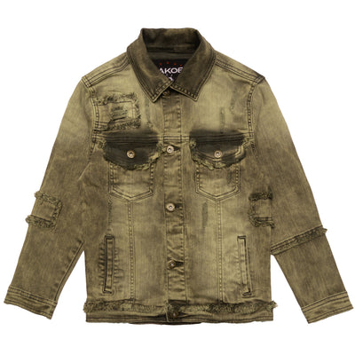 B1026 Kids Bergamo Denim Jacket - Olive