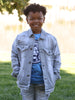 B1026 Kids Bergamo Denim Jacket - Gray