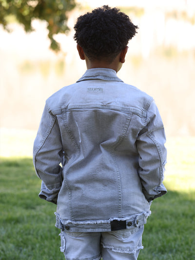 B1026 Kids Bergamo Denim Jacket - Gray