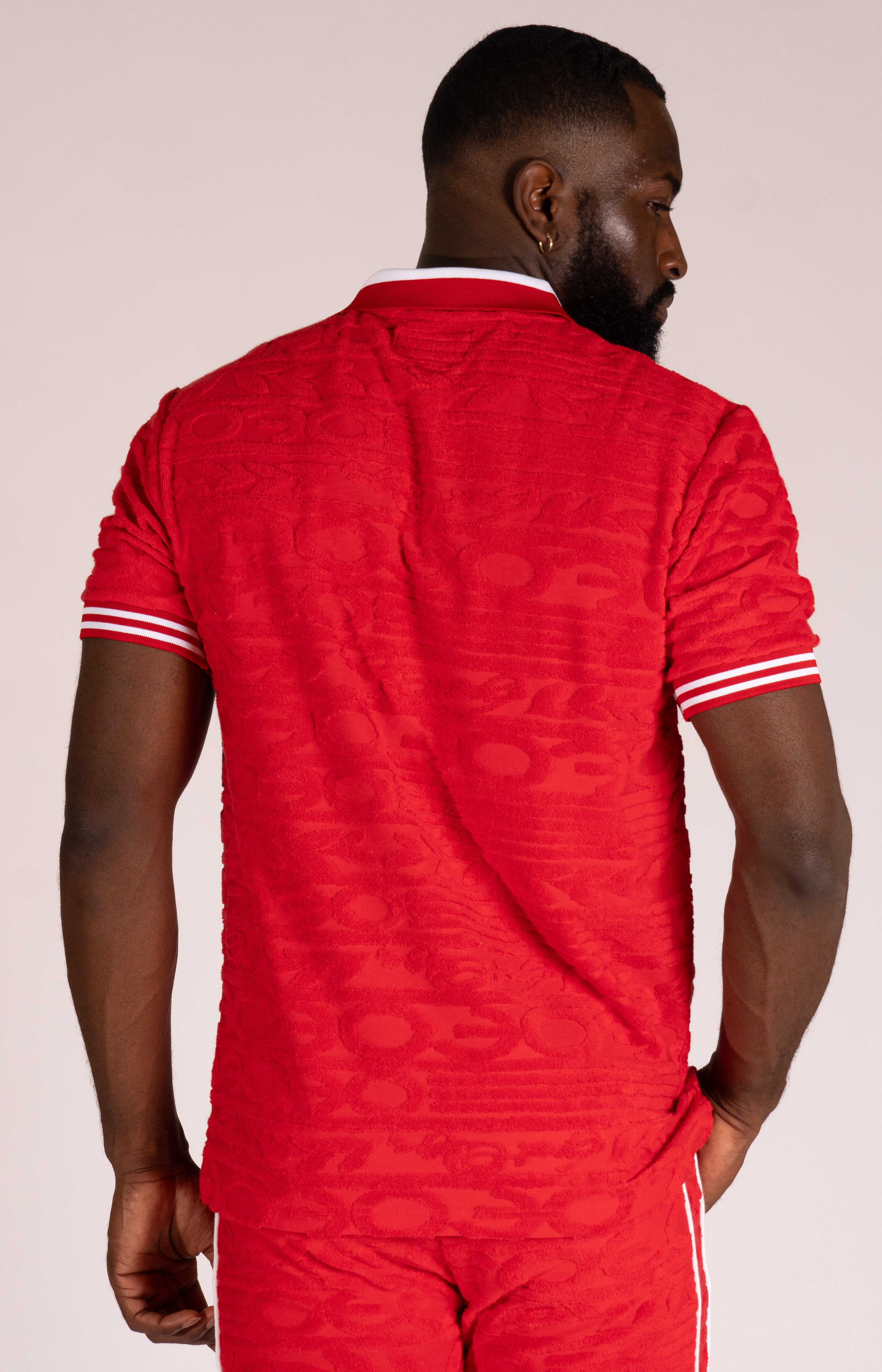 F178 Baroque Terry Polo - Red