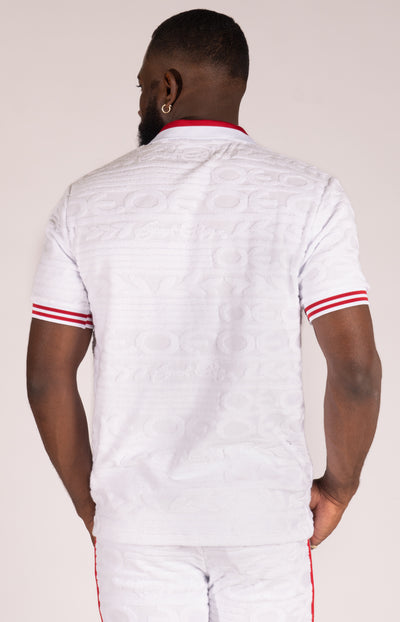 F178 Baroque Terry Polo - White