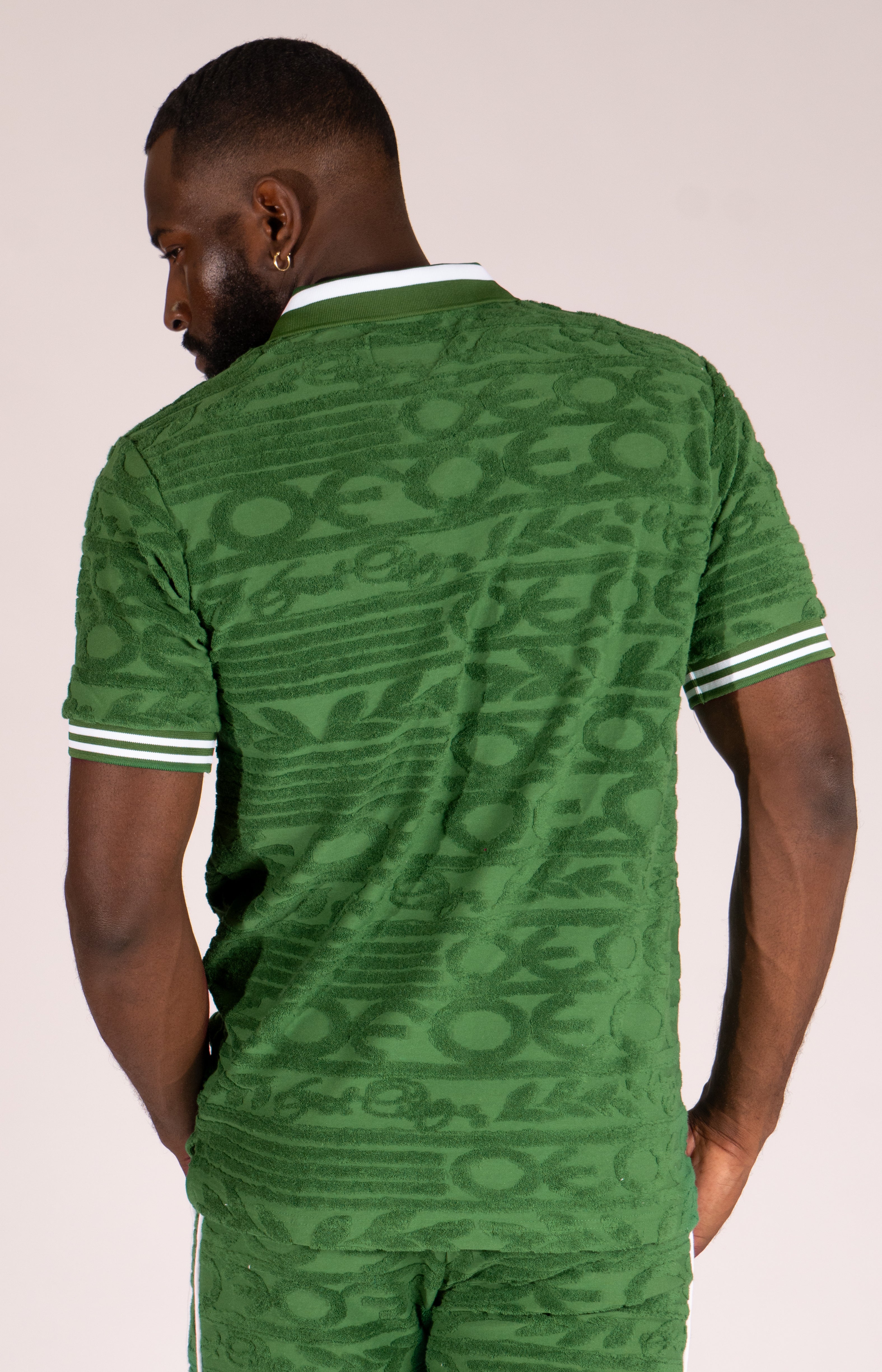 F178 Baroque Terry Polo - Green