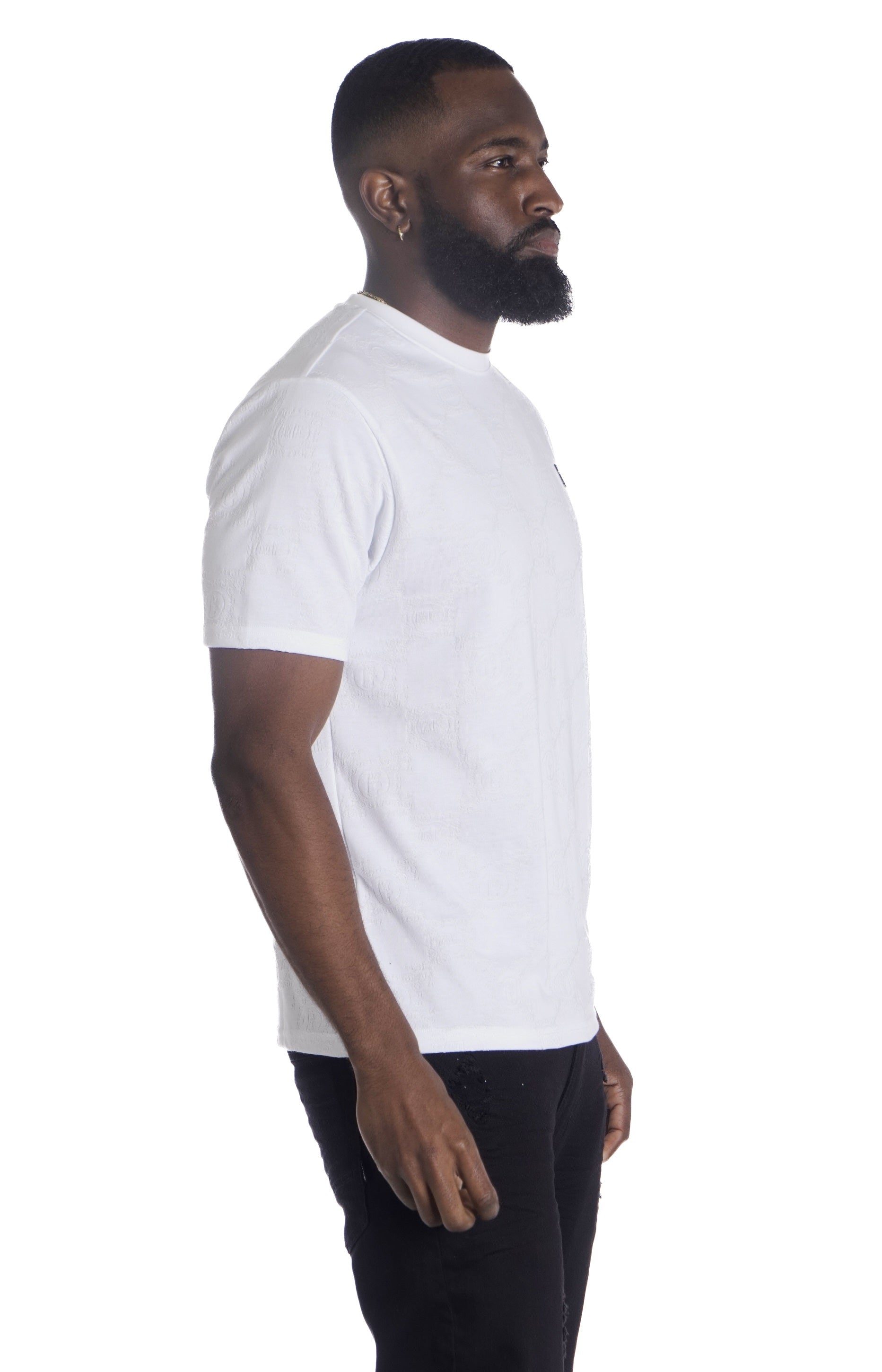 M335 Caspar Embossed Tee - White