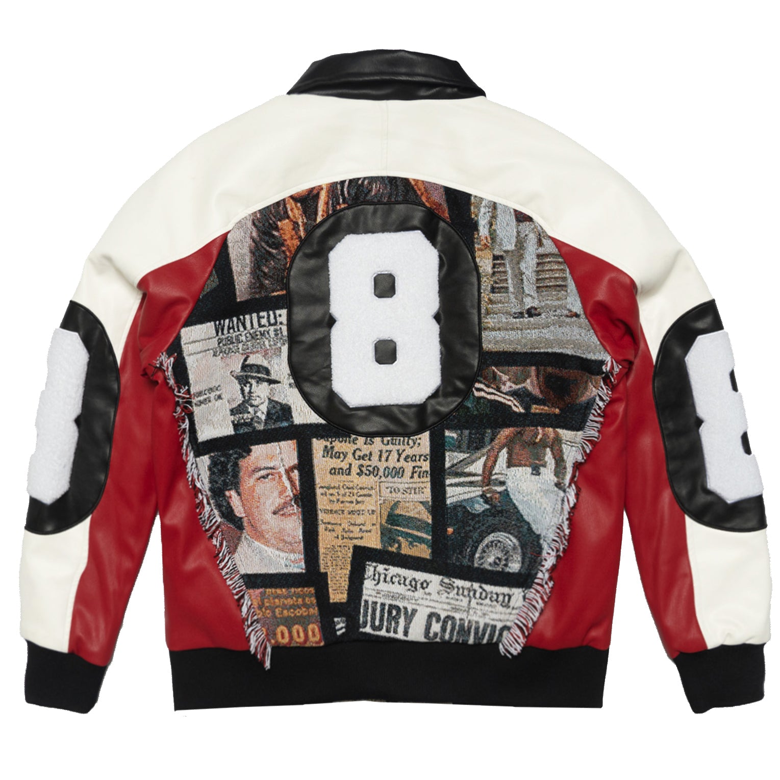 F1028 Narco 8 Ball Varsity Jacket - Red