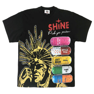 F151 "SHINE BOX" Oversized Heavyweight Tee - Black