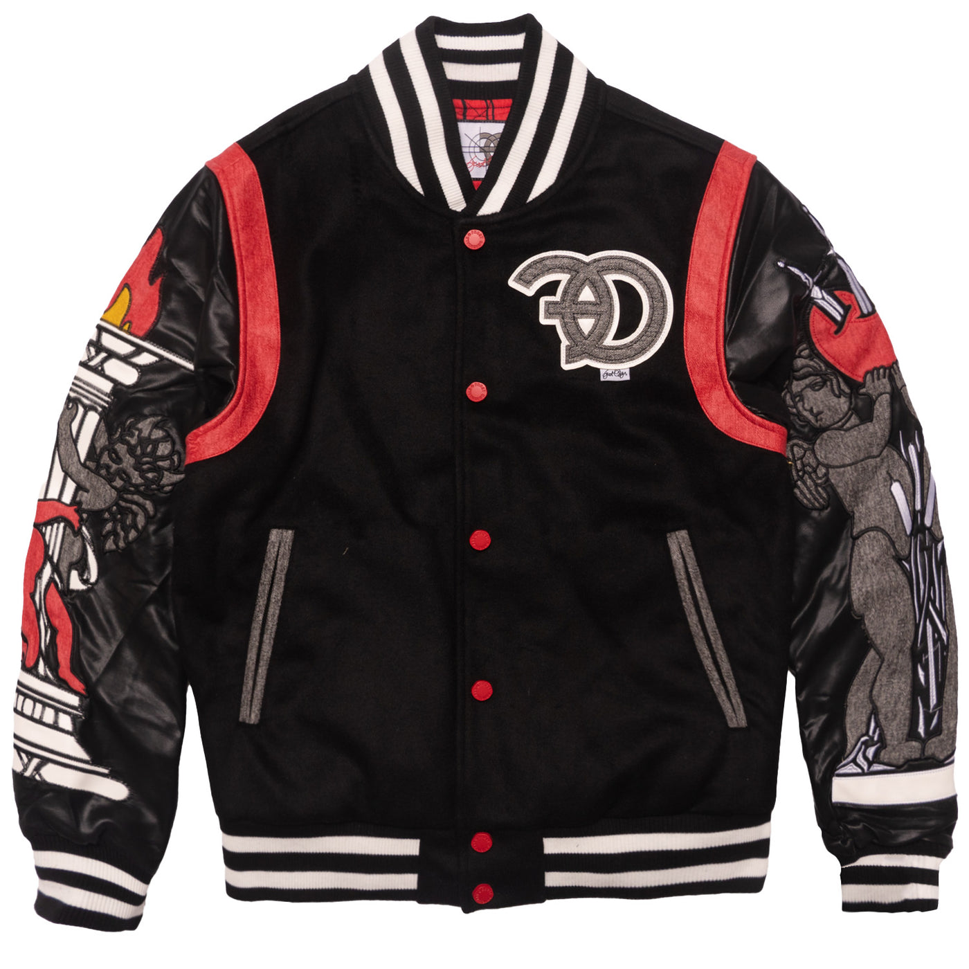 F1071 CASA De Wool Varsity Jacket - Black