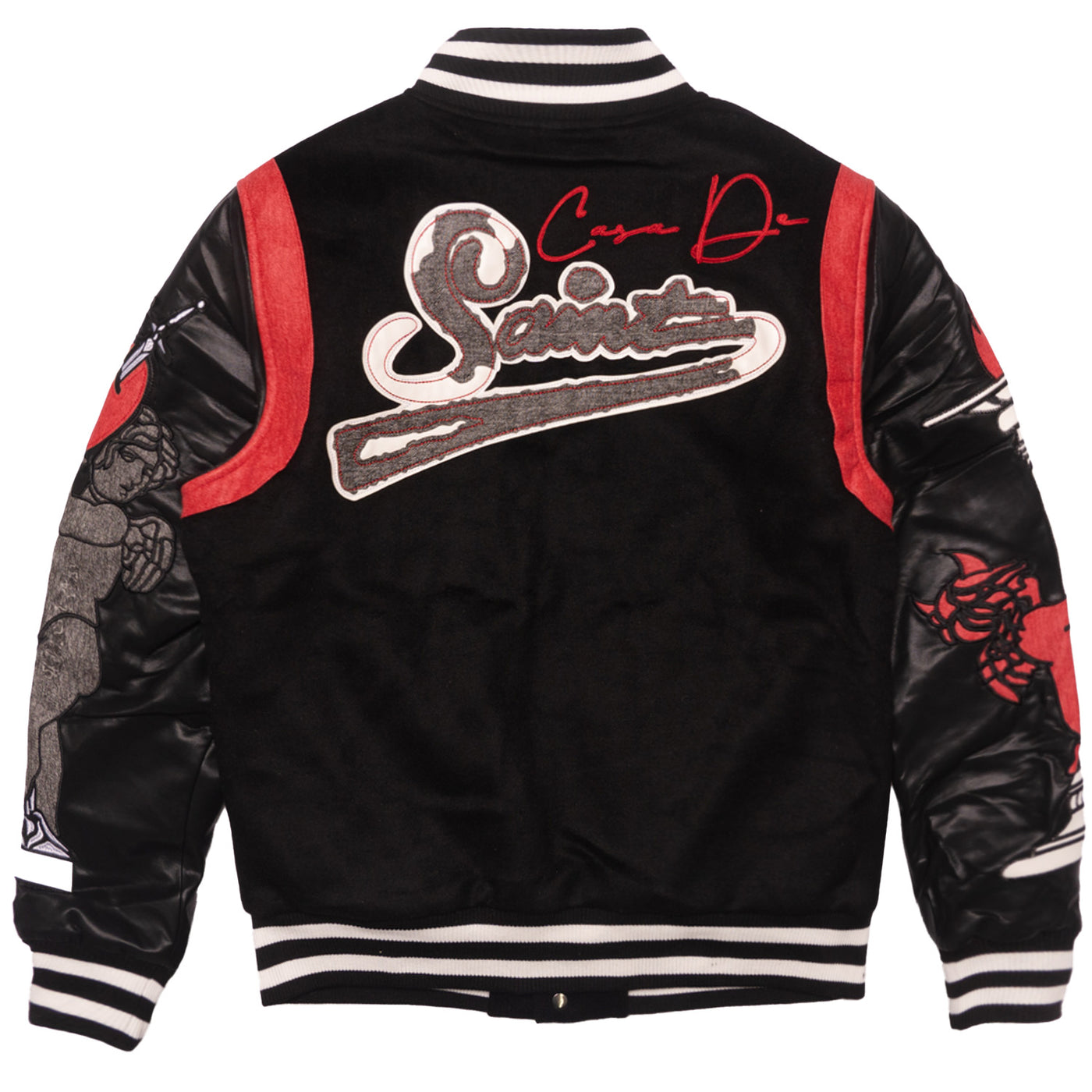 F1071 CASA De Wool Varsity Jacket - Black