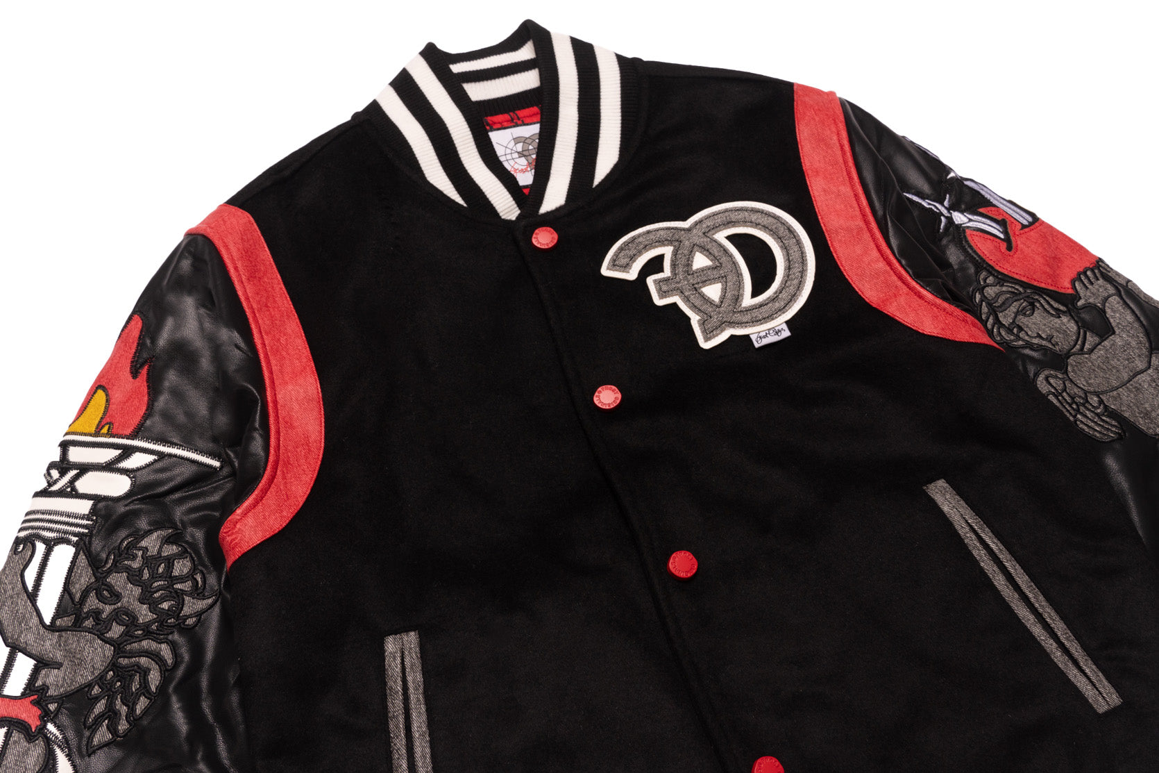 F1071 CASA De Wool Varsity Jacket - Black