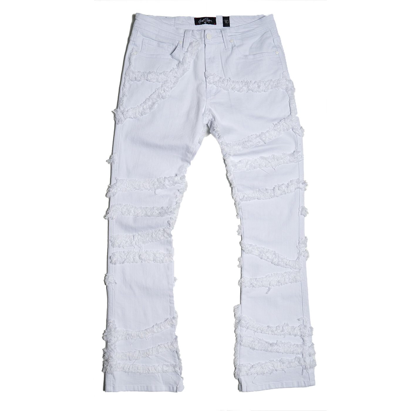 F1705 Leon 36" Stack Jeans - White