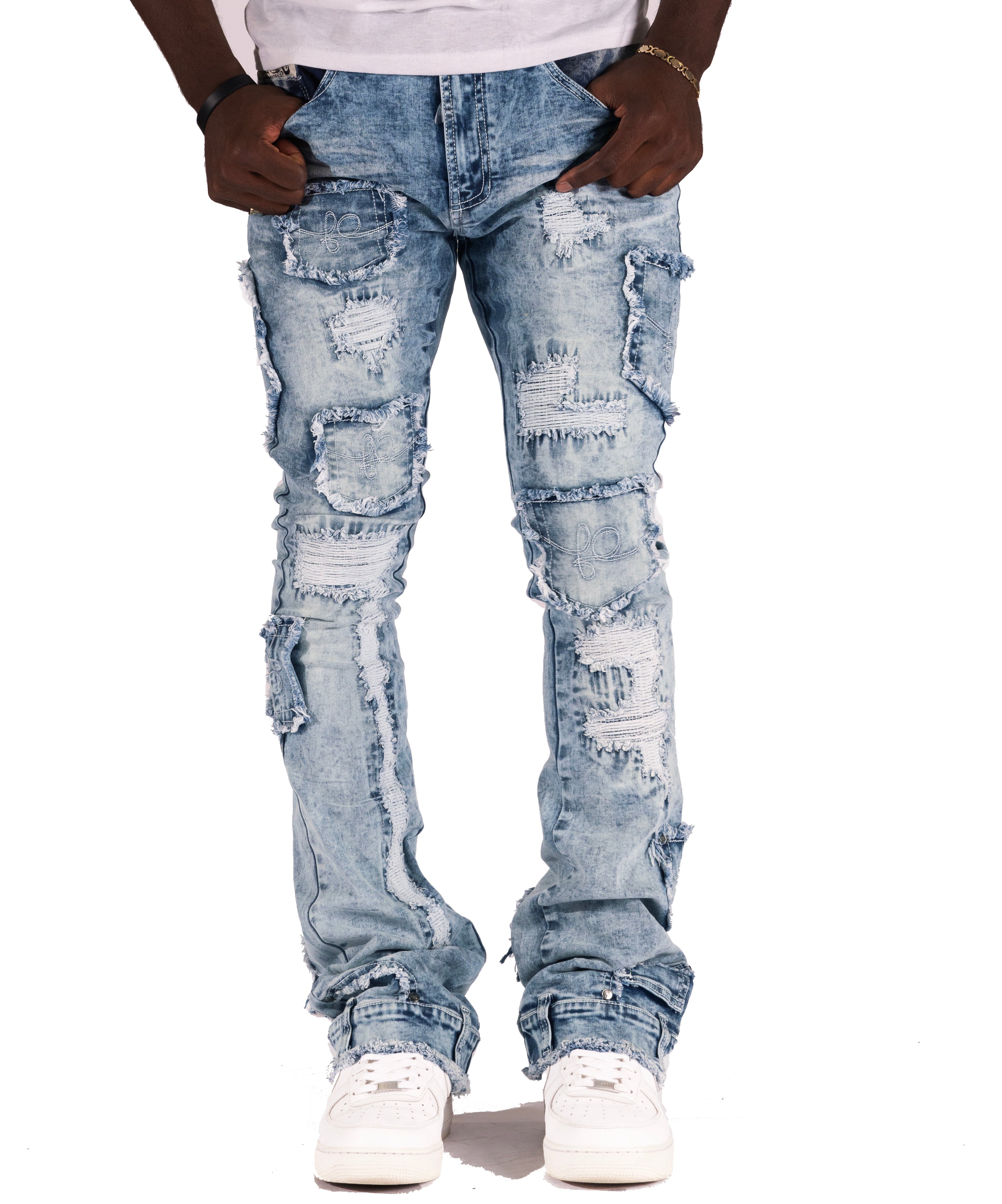 F1721 Rackade Stacked Jeans - Light Wash