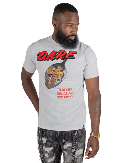 F184 DARE Acid Wash Tee - White