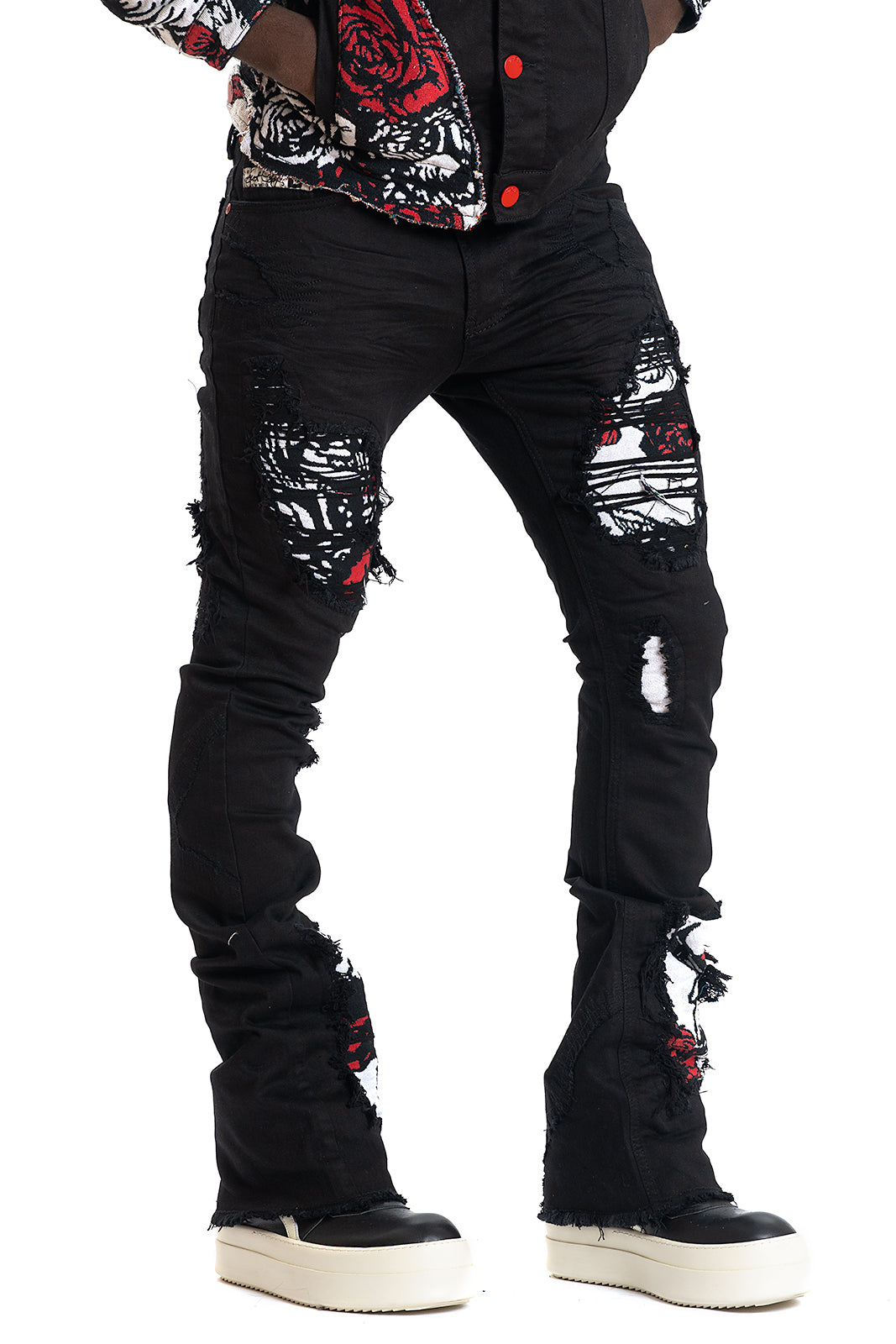 F1944 Cashay Tapestry Denim Jeans - Black