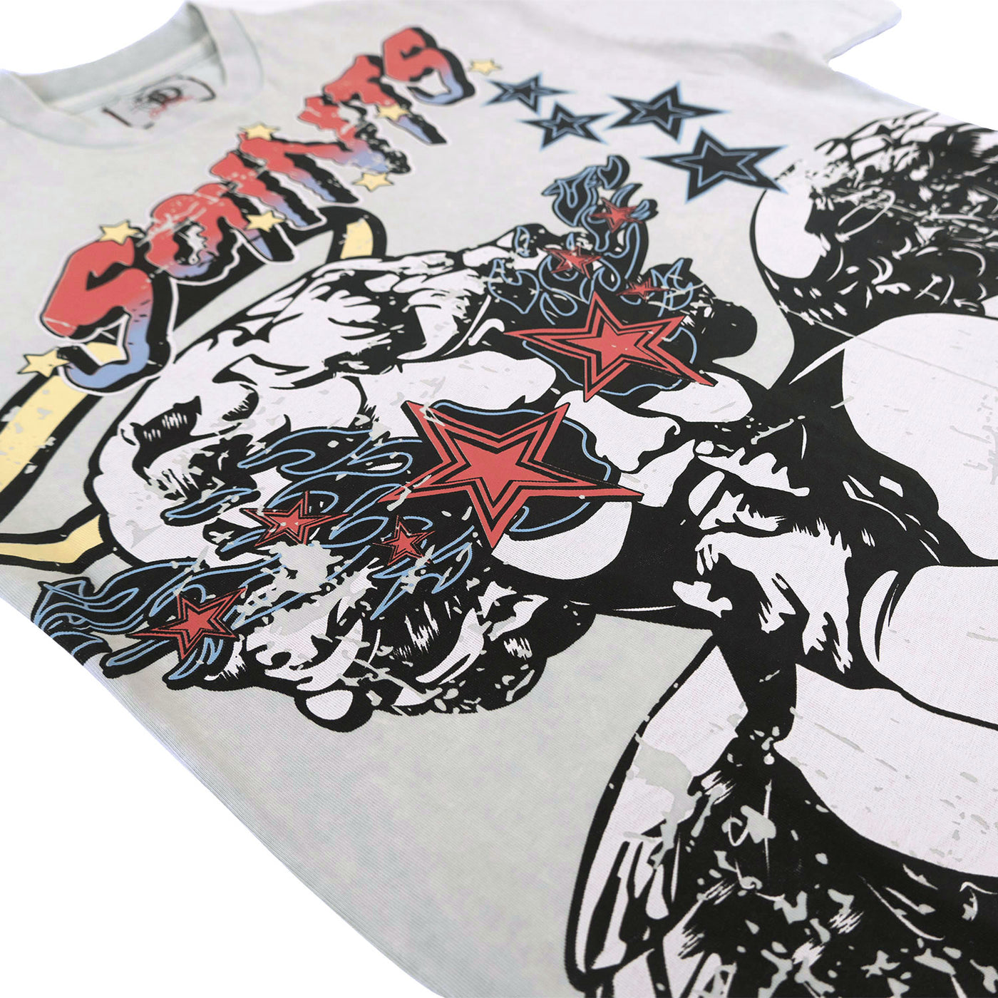 F196 The Saint Acid Wash Oversized Box Tee - White