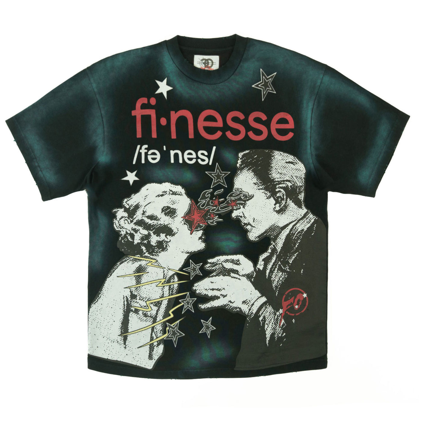 F199 Finesse Acid Wash Oversized Tee - Black