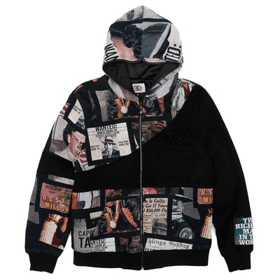 F5708 Narco Tapestry Hoodie - Black