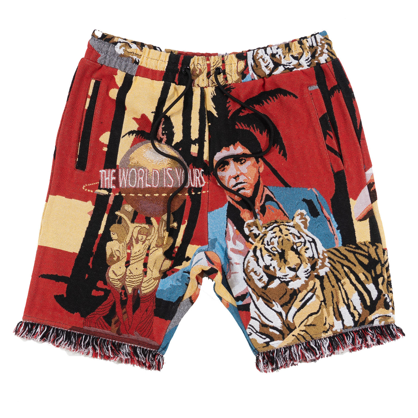 F628 "Aye ni Tirẹ" Tapestry Shorts - Black