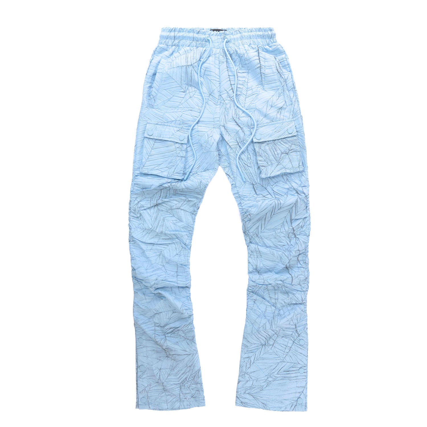 F6464 Monico Nylon Stacked Pants - Blue