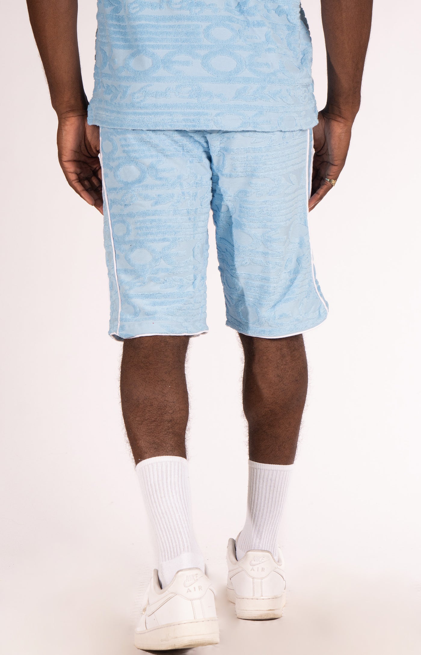 F678 Baroque Terry Shorts- Blue