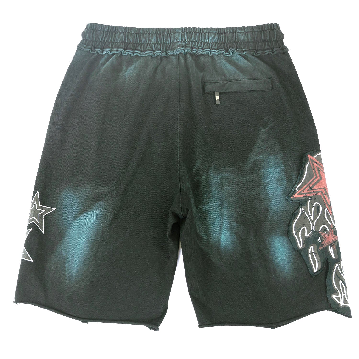 F696 Finesse Acid Wash Shorts - Black