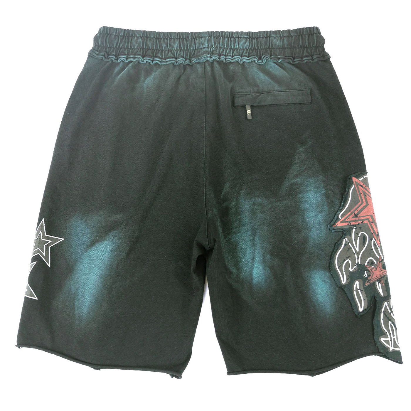 F696 Finesse Acid Wash Shorts - Black