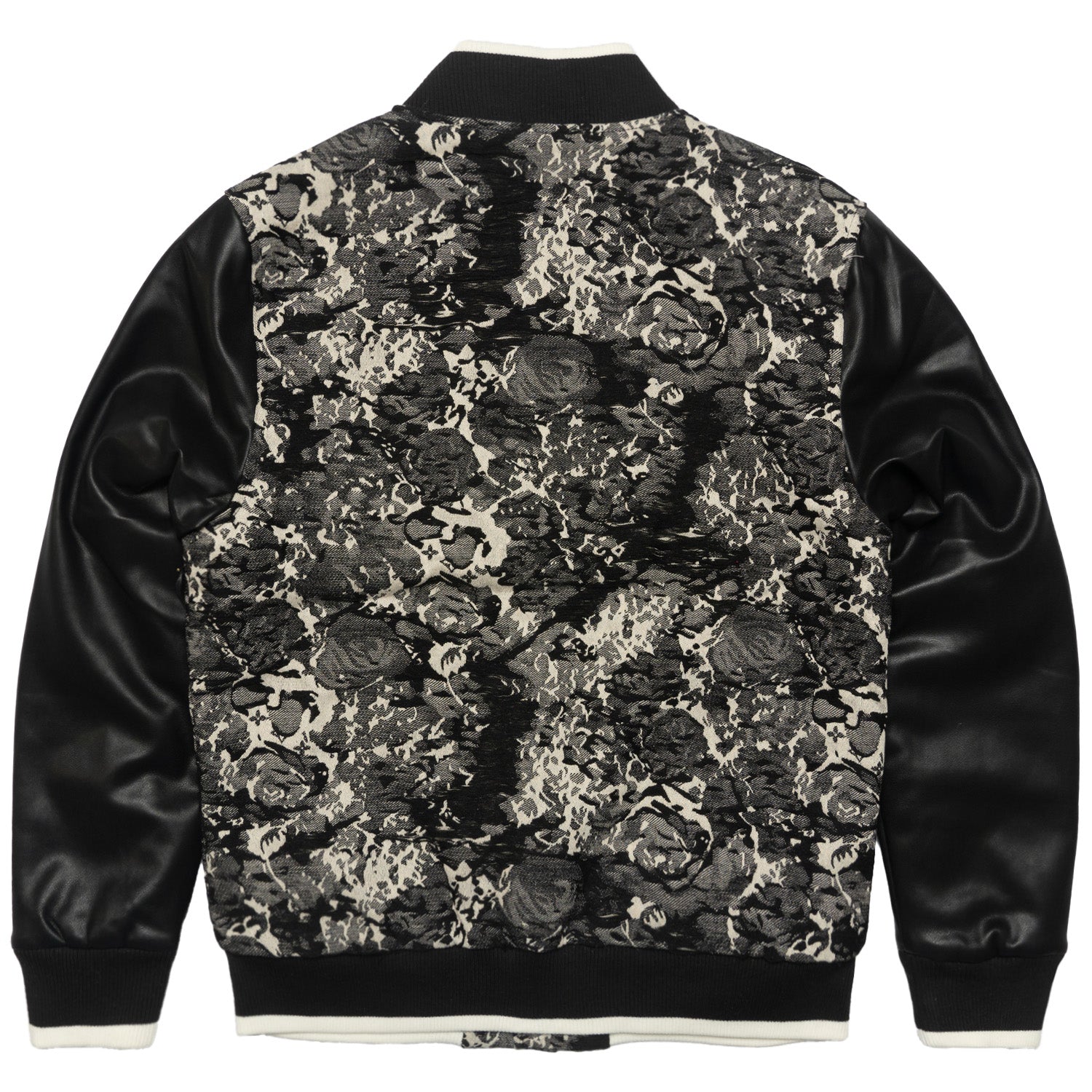 M1096 Veroma Tapestry Varsity Jacket - Black