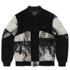 M1099 Bagnoli Tapestry Varsity Jacket - Black