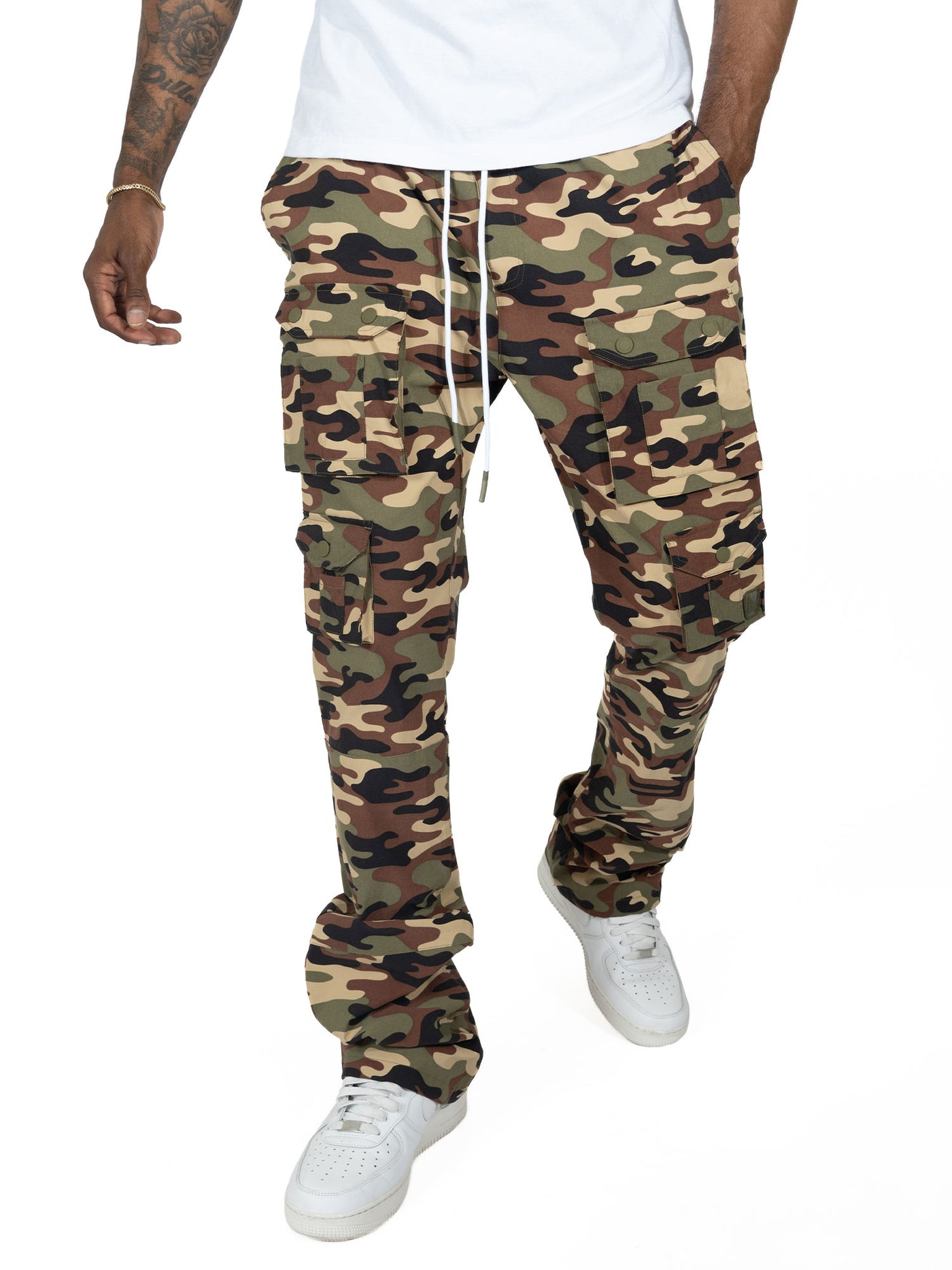 M1633 Colton 34” Stack Nylon/Spandex  Sweat Pants - Camo