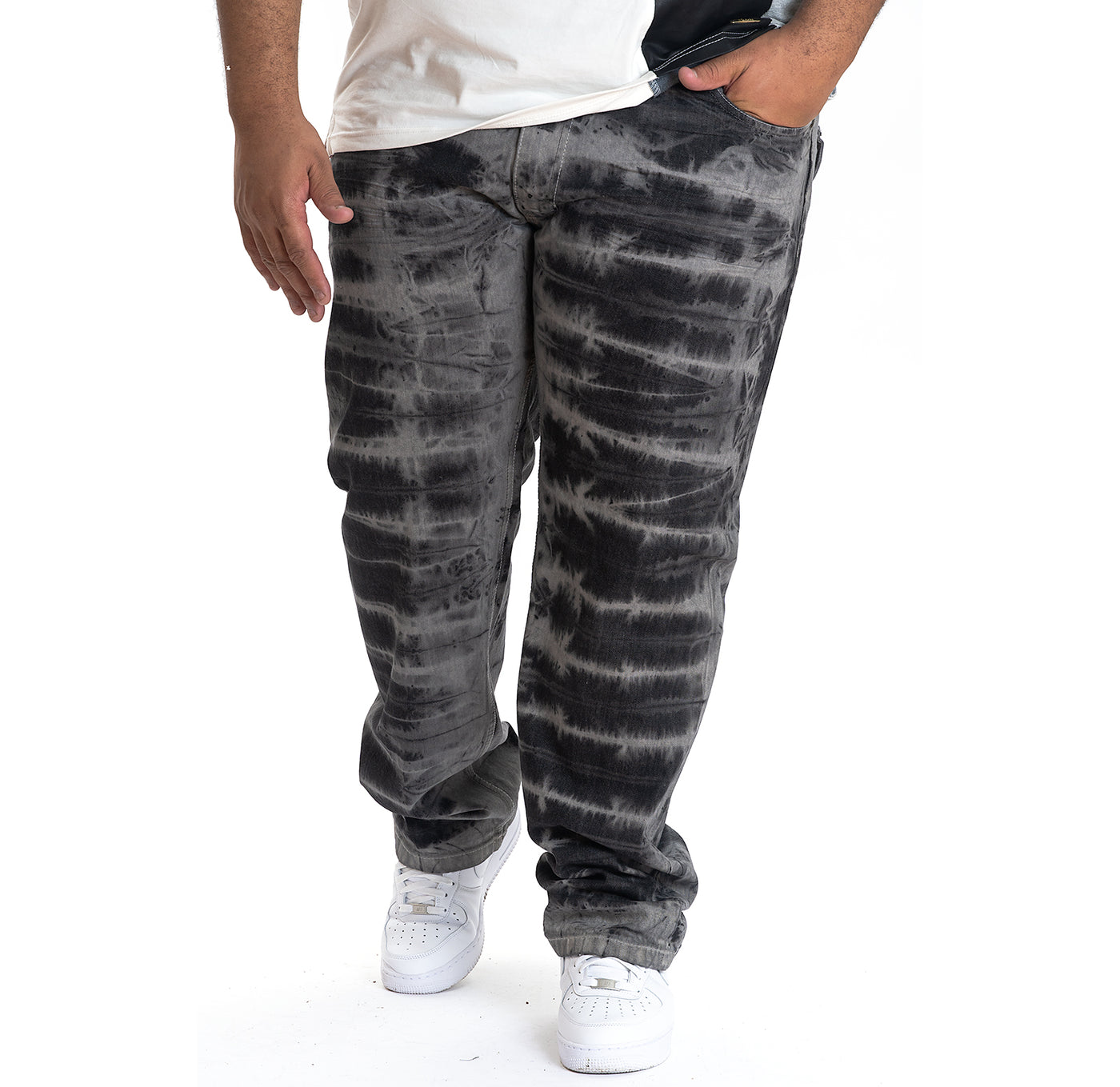 M1708 Makobi Tie-Dye Jeans - Black