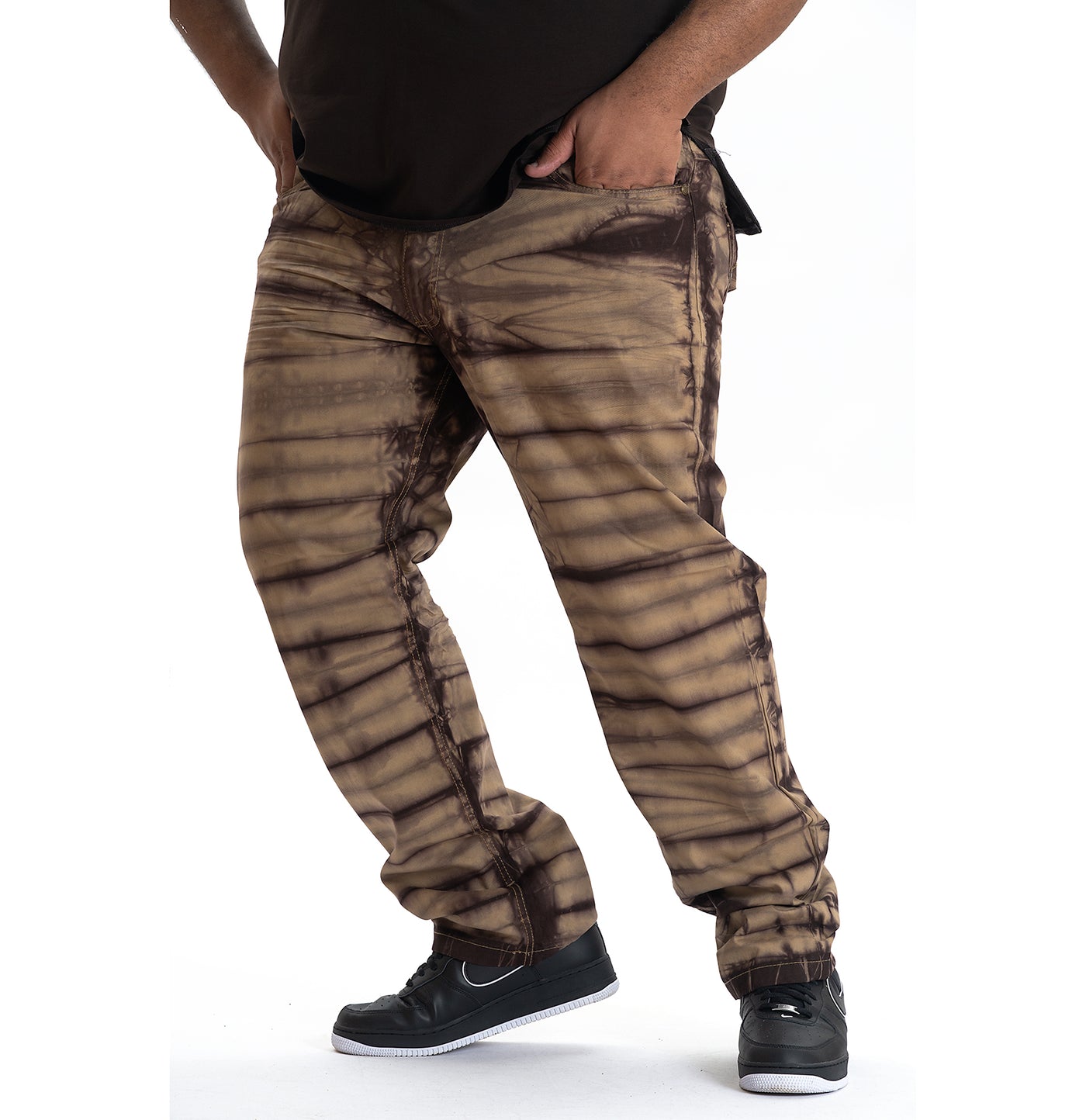 M1708 Makobi Tie-Dye Jeans - Brown