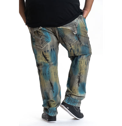 M1710 Makobi Paint Splatter Jeans - Navy