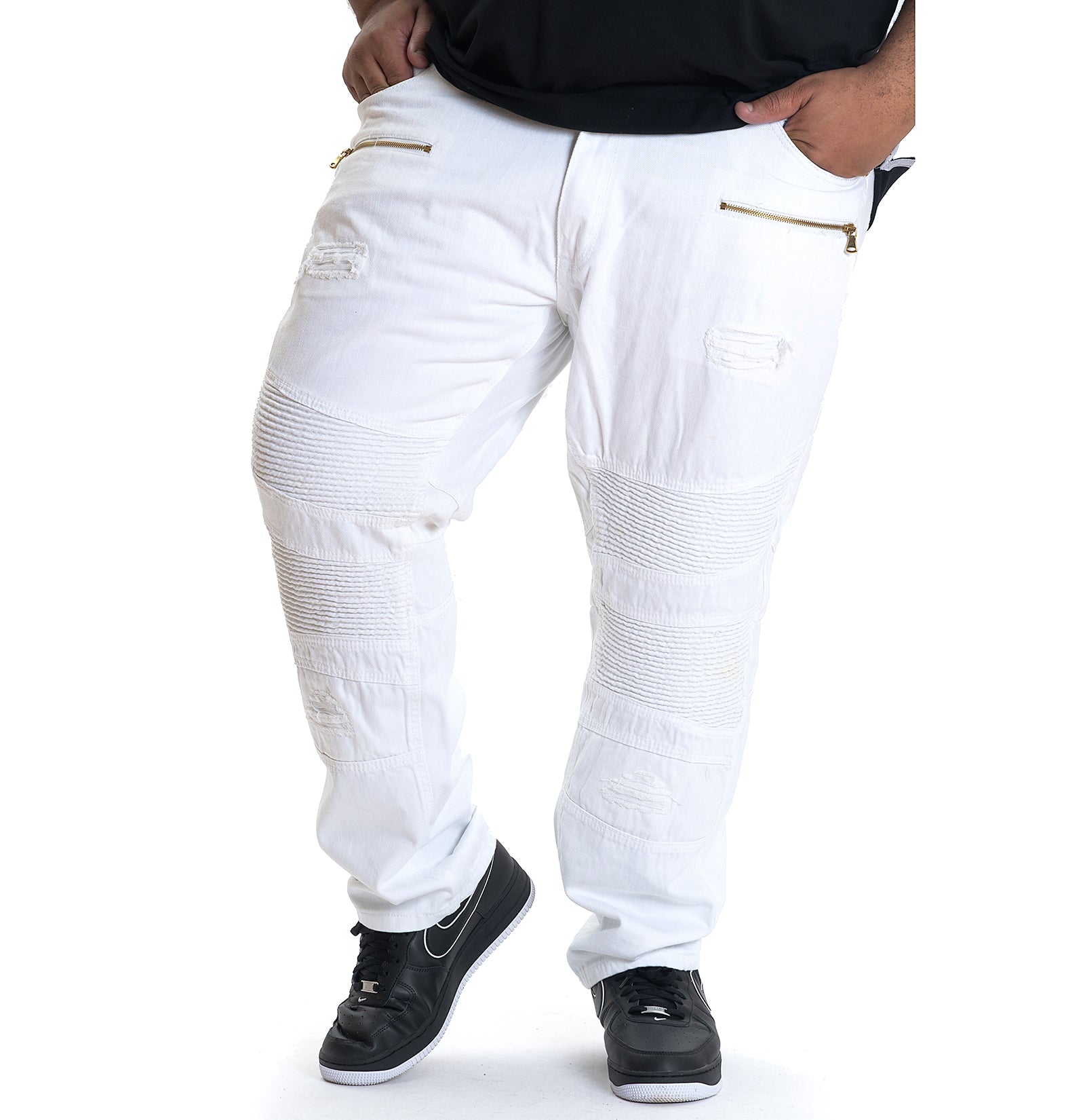 M1790 MAKOBI Bikers w/Rhinestone Pockets - White