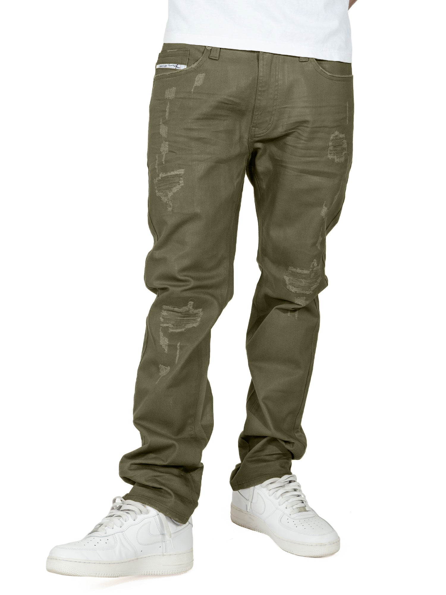 M1901 Makobi Segreto Waxed Jeans - Dark Olive