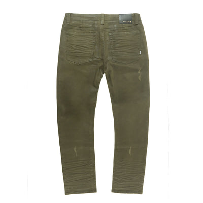 M1901 Makobi Segreto Waxed Jeans - Dark Olive