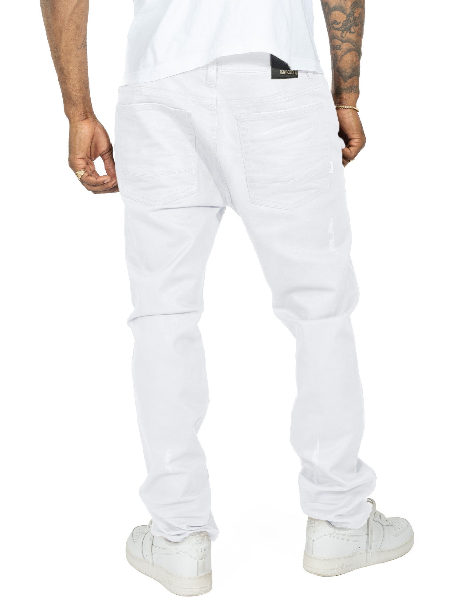 M1901 Makobi Segreto Waxed Jeans - White