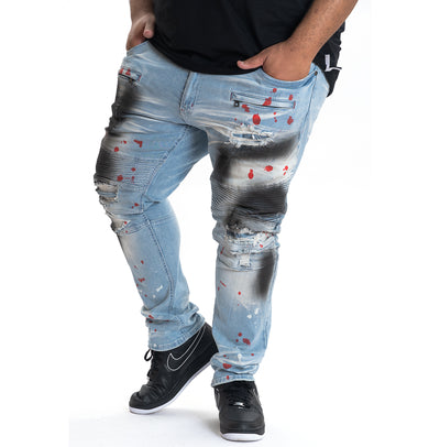 M1909 Medano Biker Jeans - Light Wash