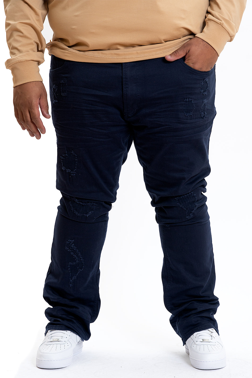 M1948 Benini Twill Stacked Jeans - Navy