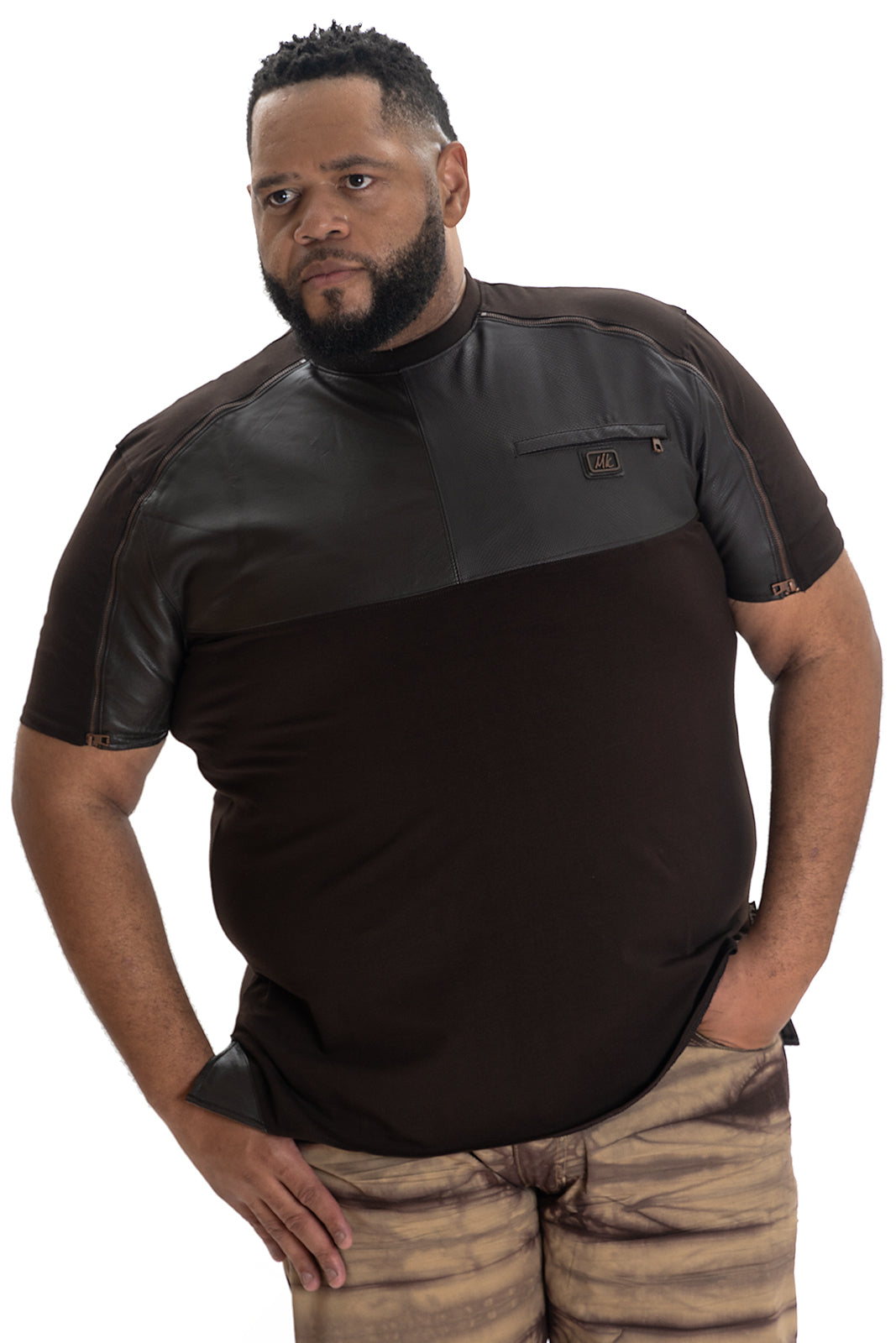 M246 PU Jersey Tee- Brown