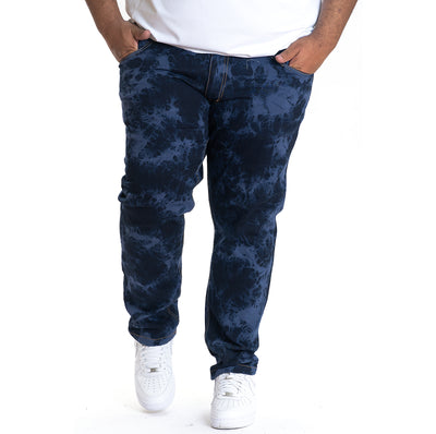 M2788 MAKOBI Tie Dye Denim Jeans - Navy