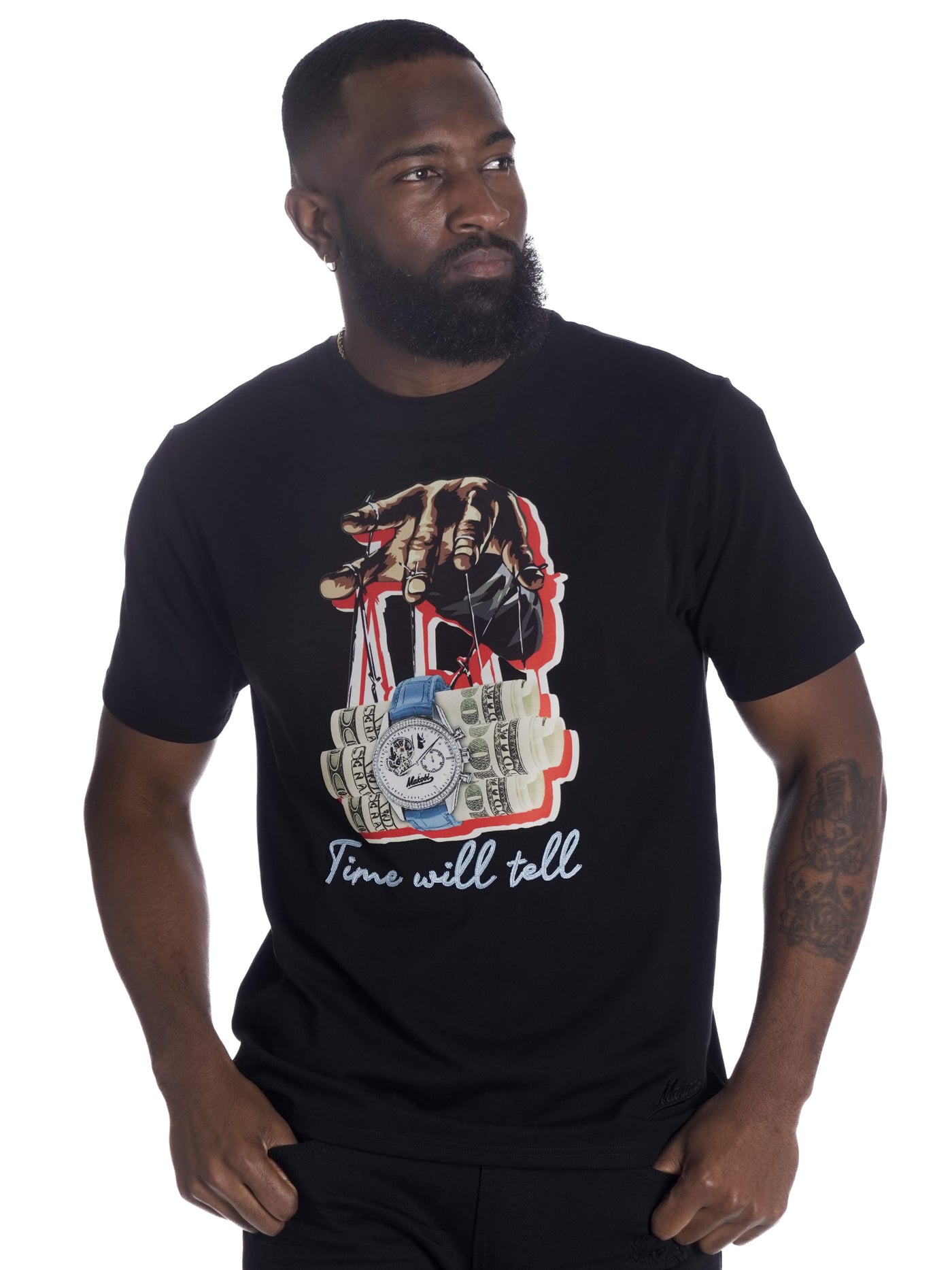 M329 Time Will Tell Tee - Black