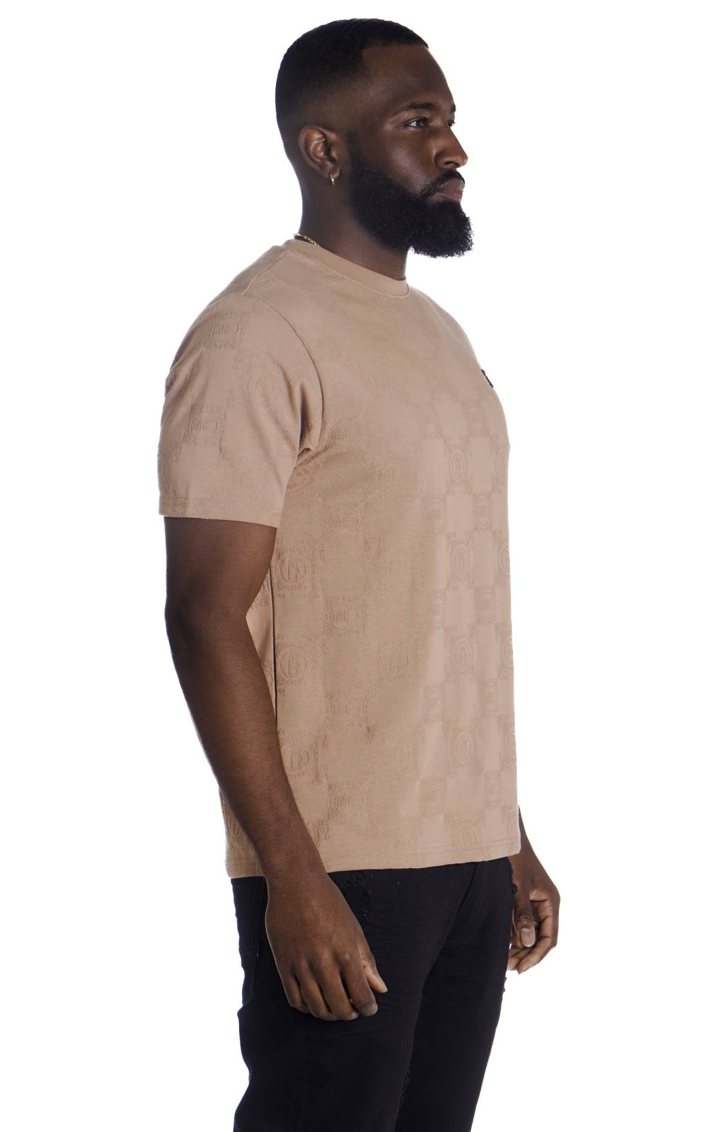 M335 Caspar Embossed Tee - Khaki