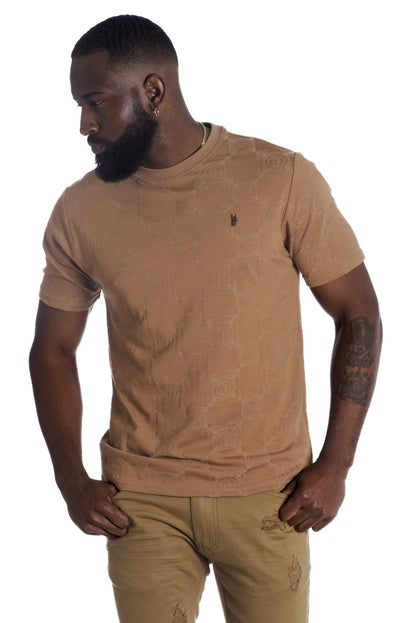 M335 Caspar Embossed Tee - Mocha