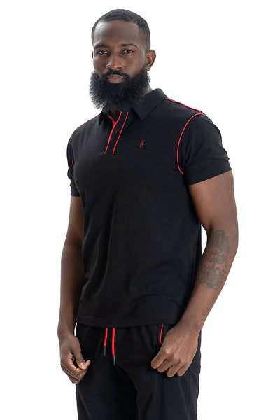 M344 Makobi Ricci Core Polo Shirt- Black