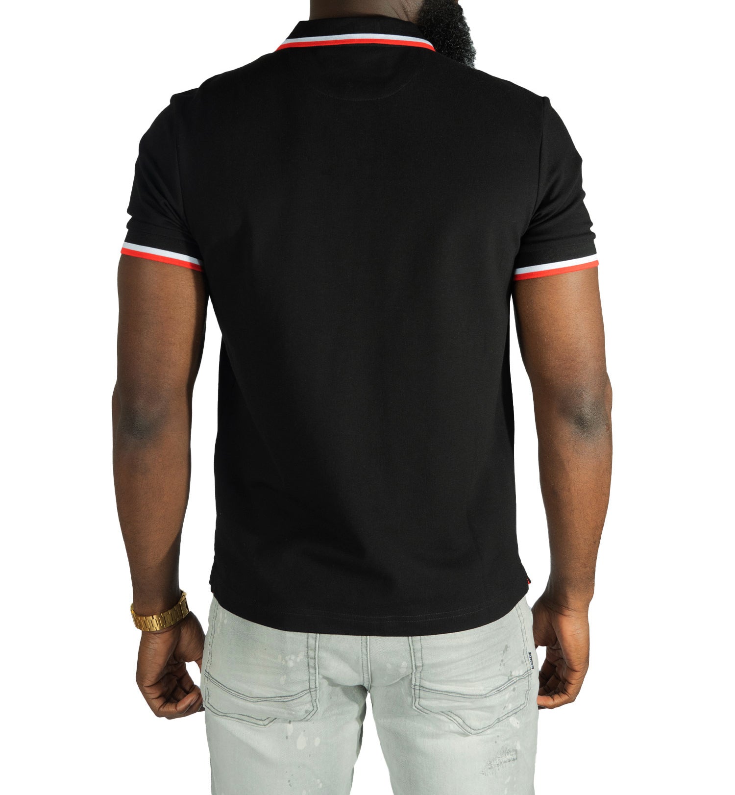 M388 Verona Cheetah Polo Shirt- Black