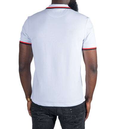 M388 Verona Cheetah Polo Shirt- White