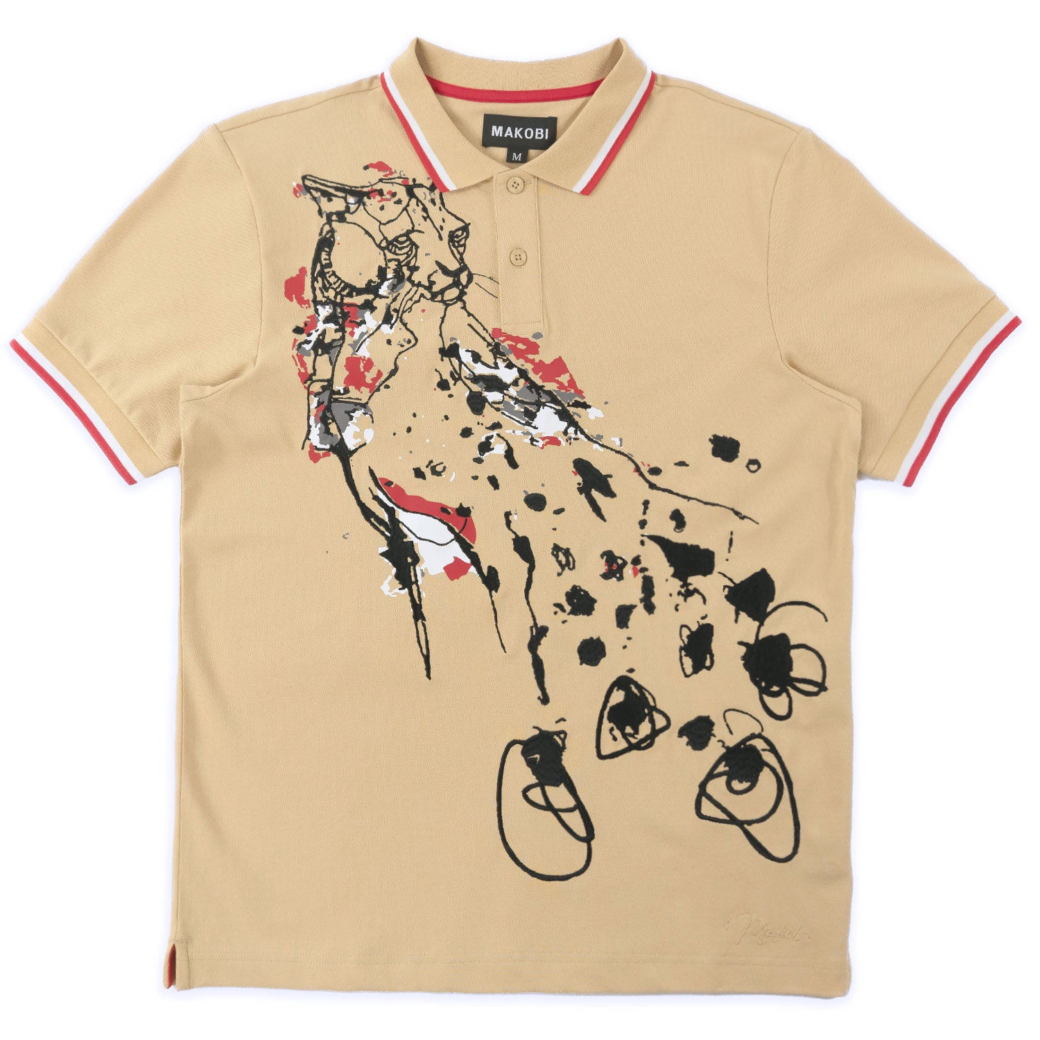 M388 Verona Cheetah Polo Shirt- Khaki