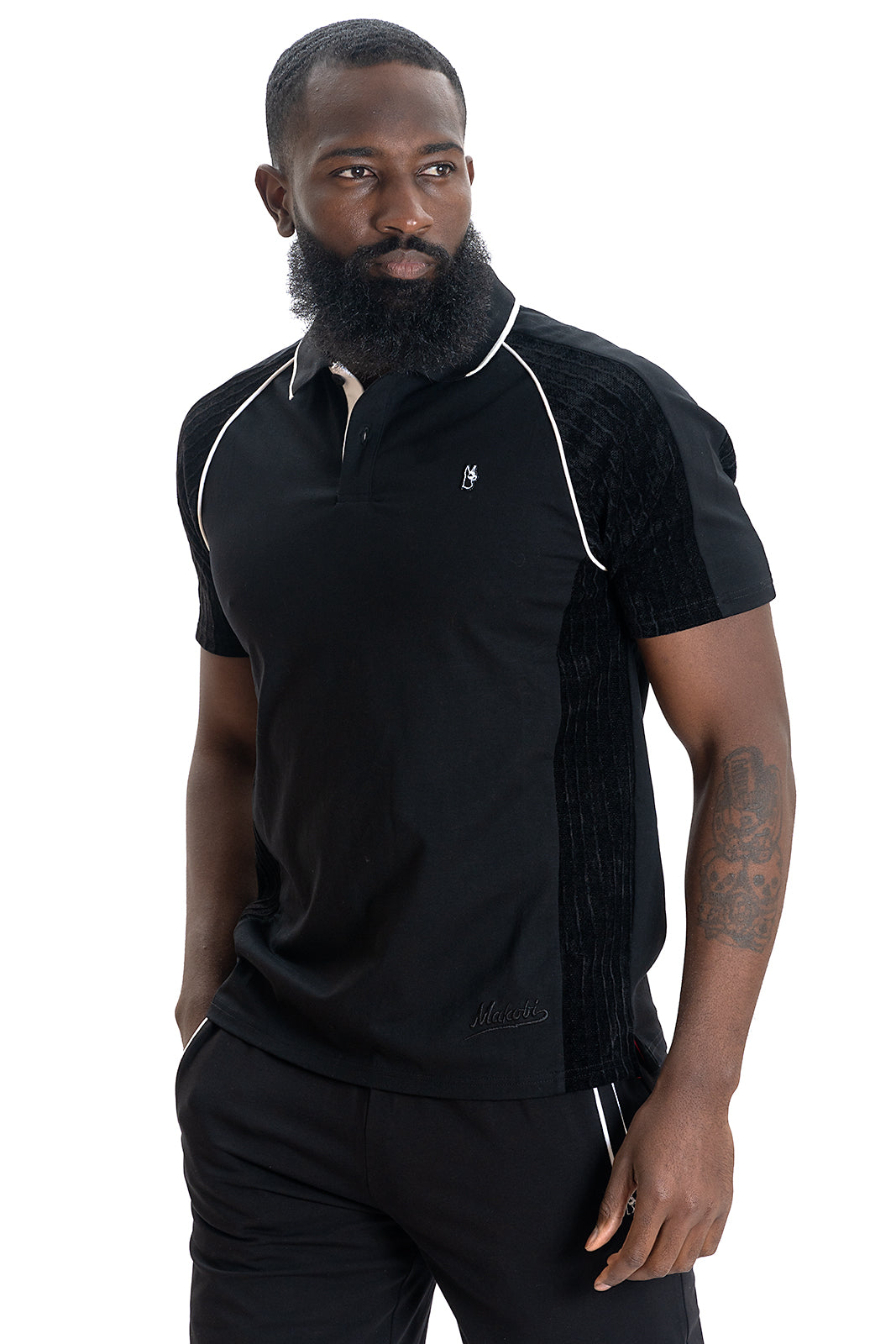 M394 Makobi Daniali Polo Shirt- Black