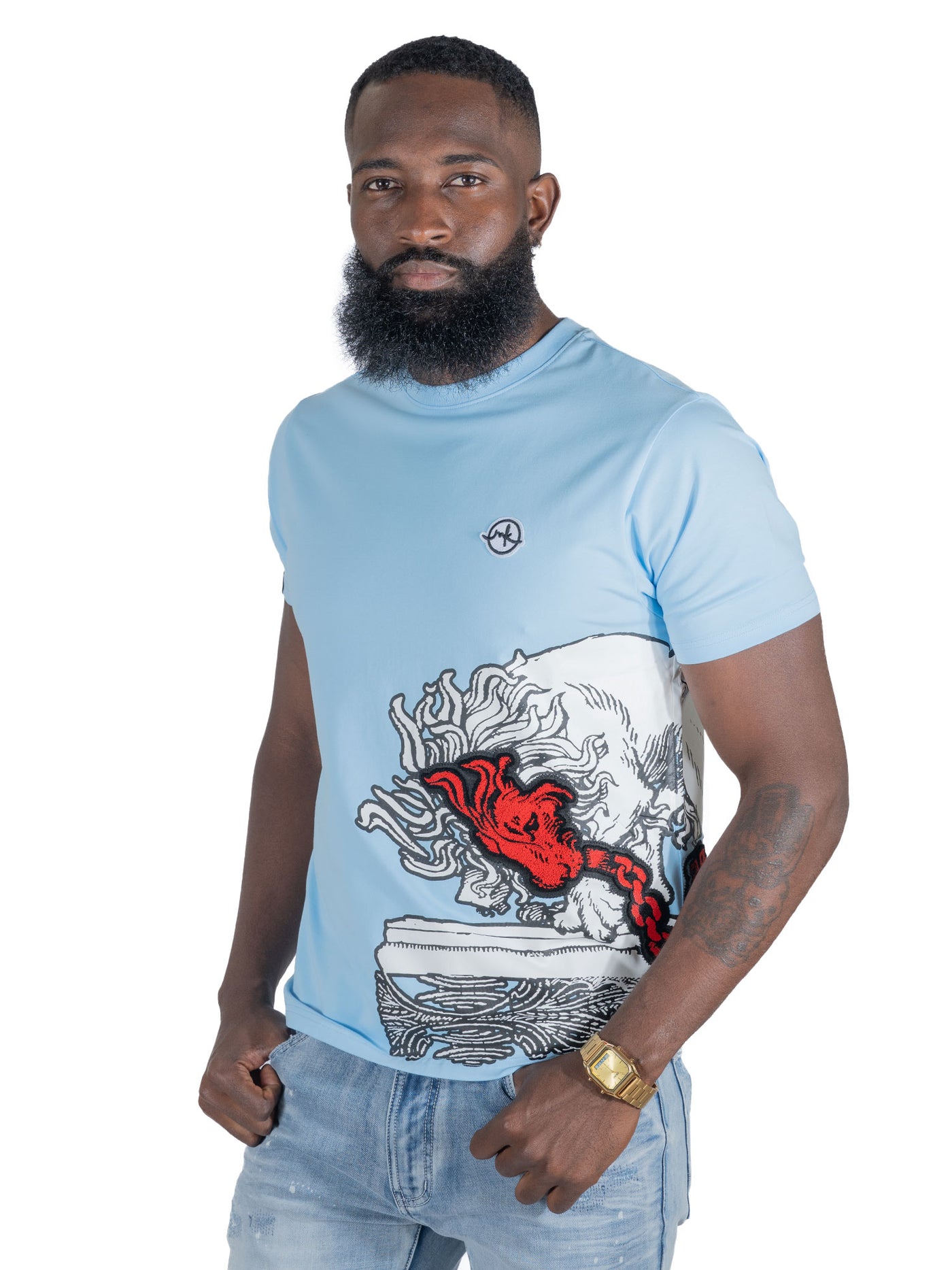 M396 Verona Lion Tee - Blue