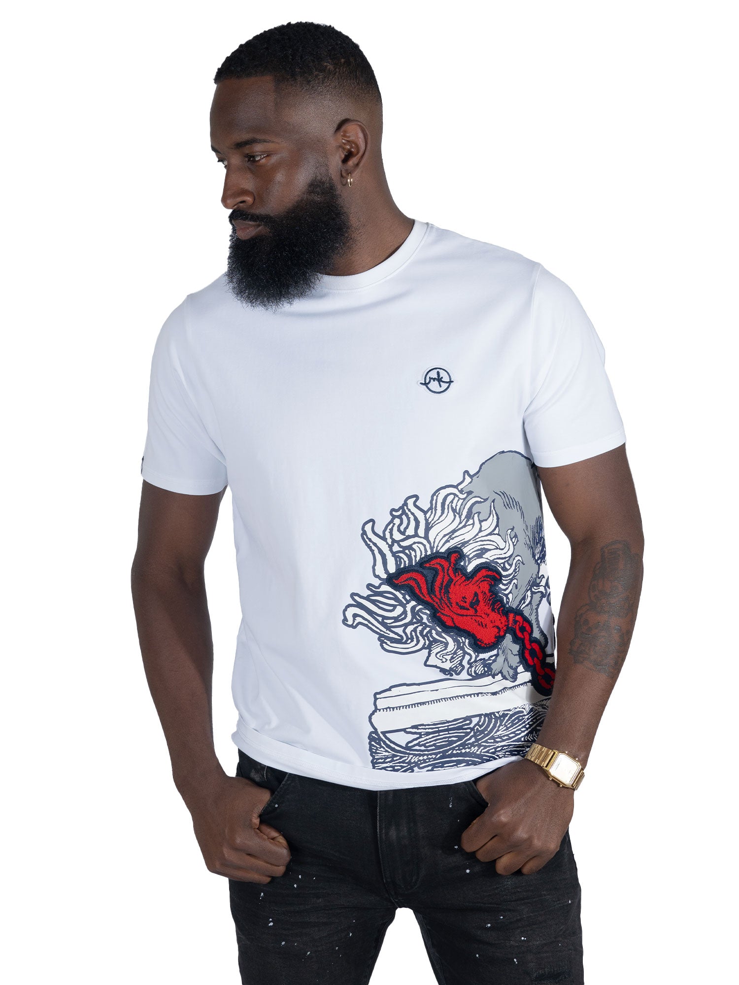 M396 Verona Lion Tee - White