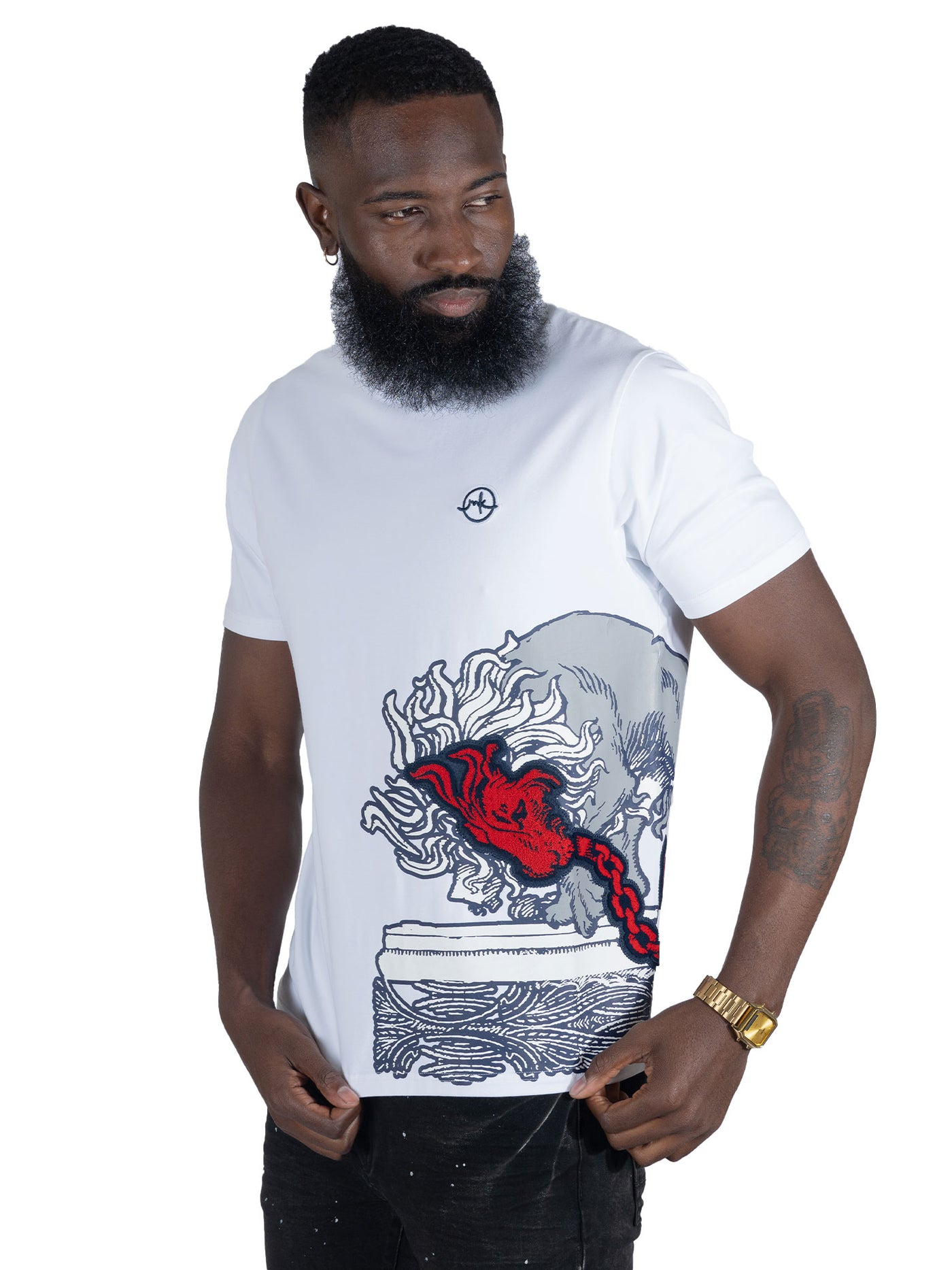 M396 Verona Lion Tee - White